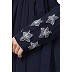 Embroidery abaya with Designer border at bottom- Navy Blue Embroidery abaya with Designer border at bottom- Navy Blue
