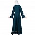 Embroidery Abaya with Designer Border at Bottom- Midnight Blue Embroidery Abaya with Designer Border at Bottom- Midnight Blue