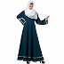 Embroidery Abaya with Designer Border at Bottom- Midnight Blue Embroidery Abaya with Designer Border at Bottom- Midnight Blue