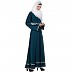 Embroidery Abaya with Designer Border at Bottom- Midnight Blue Embroidery Abaya with Designer Border at Bottom- Midnight Blue