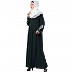 A-line Abaya with Embroidery work on sleeves- Bottle Green A-line Abaya with Embroidery work on sleeves- Bottle Green