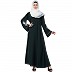 A-line Abaya with Embroidery work on sleeves- Bottle Green A-line Abaya with Embroidery work on sleeves- Bottle Green
