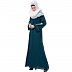 A-line Abaya with Embroidery work on Sleeves- Midnight Blue A-line Abaya with Embroidery work on Sleeves- Midnight Blue