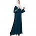 A-line Abaya with Embroidery work on Sleeves- Midnight Blue A-line Abaya with Embroidery work on Sleeves- Midnight Blue