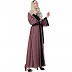 Front open Dubai abaya- Puce Pink  Front open Dubai abaya- Puce Pink