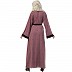 Front open Dubai abaya- Puce Pink  Front open Dubai abaya- Puce Pink