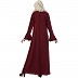 Designer pleated abaya with bell sleeves- Maroon Designer pleated abaya with bell sleeves- Maroon