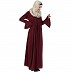 Designer pleated abaya with bell sleeves- Maroon Designer pleated abaya with bell sleeves- Maroon