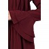 Designer pleated abaya with bell sleeves- Maroon Designer pleated abaya with bell sleeves- Maroon