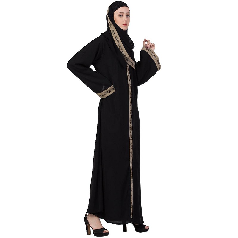 abaya open front with buttons