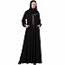 Designer Umbrella cut abaya with cuff sleeves- Black Designer Umbrella cut abaya with cuff sleeves- Black