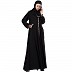 Designer Umbrella cut abaya with cuff sleeves- Black Designer Umbrella cut abaya with cuff sleeves- Black