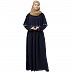 Embroidered Cape abaya- Navy Blue Embroidered Cape abaya- Navy Blue