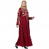 Premium abaya with Golden Embroidery work- Red Premium abaya with Golden Embroidery work- Red
