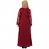 Premium abaya with Golden Embroidery work- Red Premium abaya with Golden Embroidery work- Red