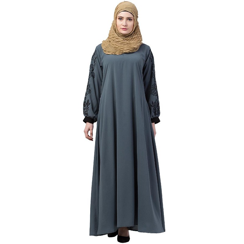 Abaya online- Buy A-line embroidery abaya at www.shiddat.com