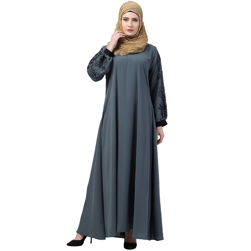 Abaya online- Buy A-line embroidery abaya at www.shiddat.com