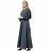 A-line abaya with embroidery work on sleeves- Grey A-line abaya with embroidery work on sleeves- Grey