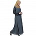 A-line abaya with embroidery work on sleeves- Grey A-line abaya with embroidery work on sleeves- Grey
