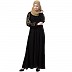 A-line abaya with embroidery work on sleeves- Black A-line abaya with embroidery work on sleeves- Black