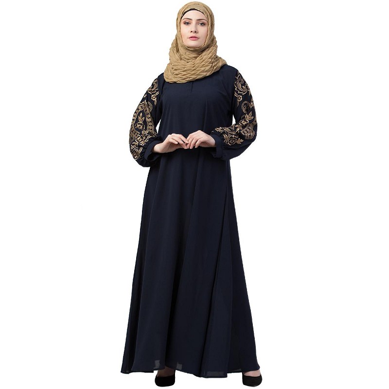 Abaya online- Buy A-line embroidery abaya at www.shiddat.com