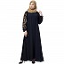 A-line abaya with embroidery work on sleeves- Navy Blue A-line abaya with embroidery work on sleeves- Navy Blue