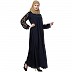 A-line abaya with embroidery work on sleeves- Navy Blue A-line abaya with embroidery work on sleeves- Navy Blue
