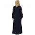 A-line abaya with embroidery work on sleeves- Navy Blue A-line abaya with embroidery work on sleeves- Navy Blue