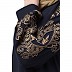 A-line abaya with embroidery work on sleeves- Navy Blue A-line abaya with embroidery work on sleeves- Navy Blue