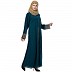Double Layered Abaya with Embroidery work on Sleeves- Firozy-Beige Double Layered Abaya with Embroidery work on Sleeves- Firozy-Beige