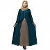 Double Layered Abaya with Embroidery work on Sleeves- Firozy-Beige Double Layered Abaya with Embroidery work on Sleeves- Firozy-Beige