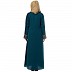 Double Layered Abaya with Embroidery work on Sleeves- Firozy-Beige Double Layered Abaya with Embroidery work on Sleeves- Firozy-Beige