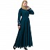 Embroidery abaya with Designer border at bottom- Teal Green Embroidery abaya with Designer border at bottom- Teal Green