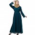 Embroidery abaya with Designer border at bottom- Teal Green Embroidery abaya with Designer border at bottom- Teal Green