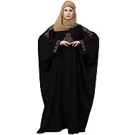 Kaftan abaya with Embroidery work - Black-Golden Kaftan abaya with Embroidery work - Black-Golden