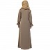 Pintuck abaya with V shape neck-Khakee