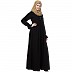 Pintuck abaya with V shape neck-Black Pintuck abaya with V shape neck-Black