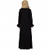 Pintuck abaya with V shape neck-Black Pintuck abaya with V shape neck-Black