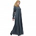 Pintuck abaya with V shape neck-Grey Pintuck abaya with V shape neck-Grey