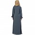 Pintuck abaya with V shape neck-Grey Pintuck abaya with V shape neck-Grey
