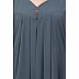 Pintuck abaya with V shape neck-Grey Pintuck abaya with V shape neck-Grey