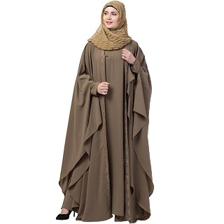 Double layered Irani Kaftan abaya- Beige