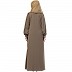 Designer double layered abaya with cuff sleeves- Beige Designer double layered abaya with cuff sleeves- Beige
