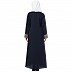 Double layered abaya with embroidery work on sleeves- Navy blue-Beige Double layered abaya with embroidery work on sleeves- Navy blue-Beige