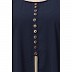 Double layered abaya with embroidery work on sleeves- Navy blue-Beige Double layered abaya with embroidery work on sleeves- Navy blue-Beige