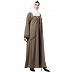 Double layered abaya with embroidery work-Beige-black Double layered abaya with embroidery work-Beige-black