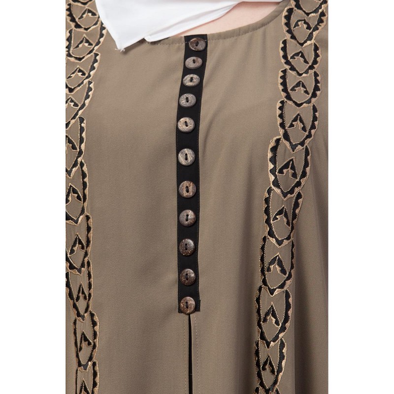Double Layers Abaya Dress With Lining #25932