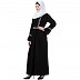 Embroidered Pintuck abaya- Black Embroidered Pintuck abaya- Black