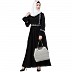 Embroidered Pintuck abaya- Black Embroidered Pintuck abaya- Black