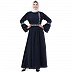 Embroidered Pintuck abaya- Navy Blue Embroidered Pintuck abaya- Navy Blue